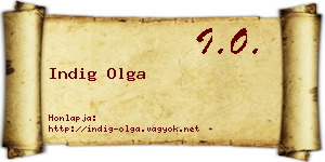 Indig Olga névjegykártya